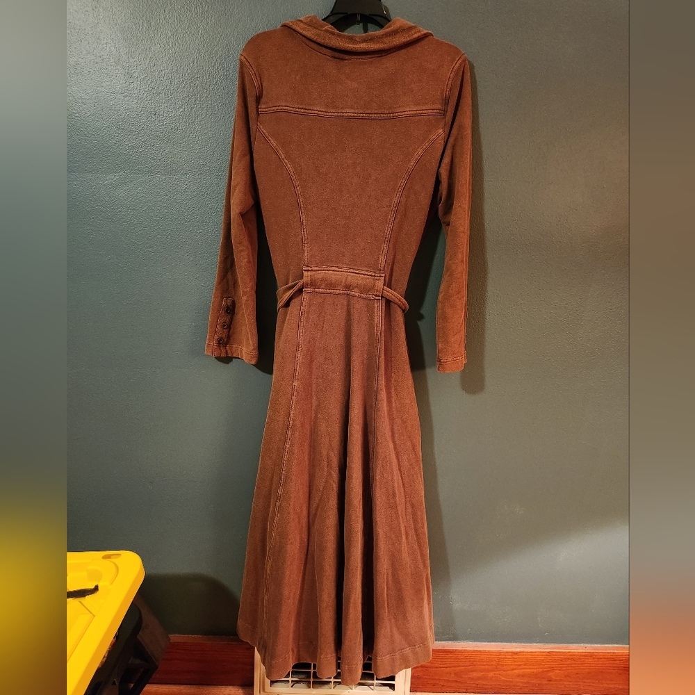 CAbi Brown Button Down Long Jacket With Belt Size… - image 4